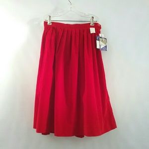 Vtg Red Velveteen Girls Skirt NOS Cinderella sz 14